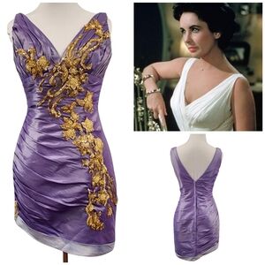 Vintage Purple and Gold Dress